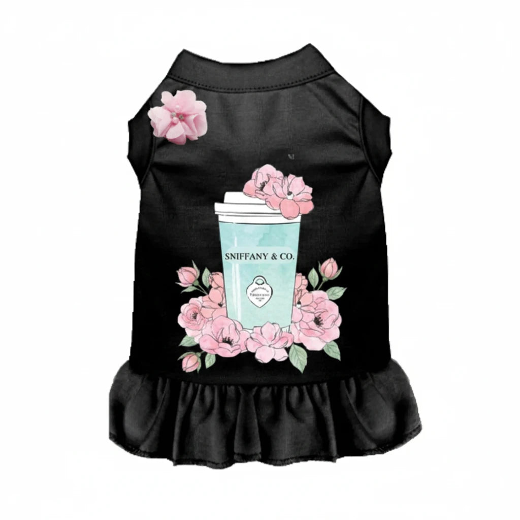 The Sniffany & Coffee Ruffle Dog Dress