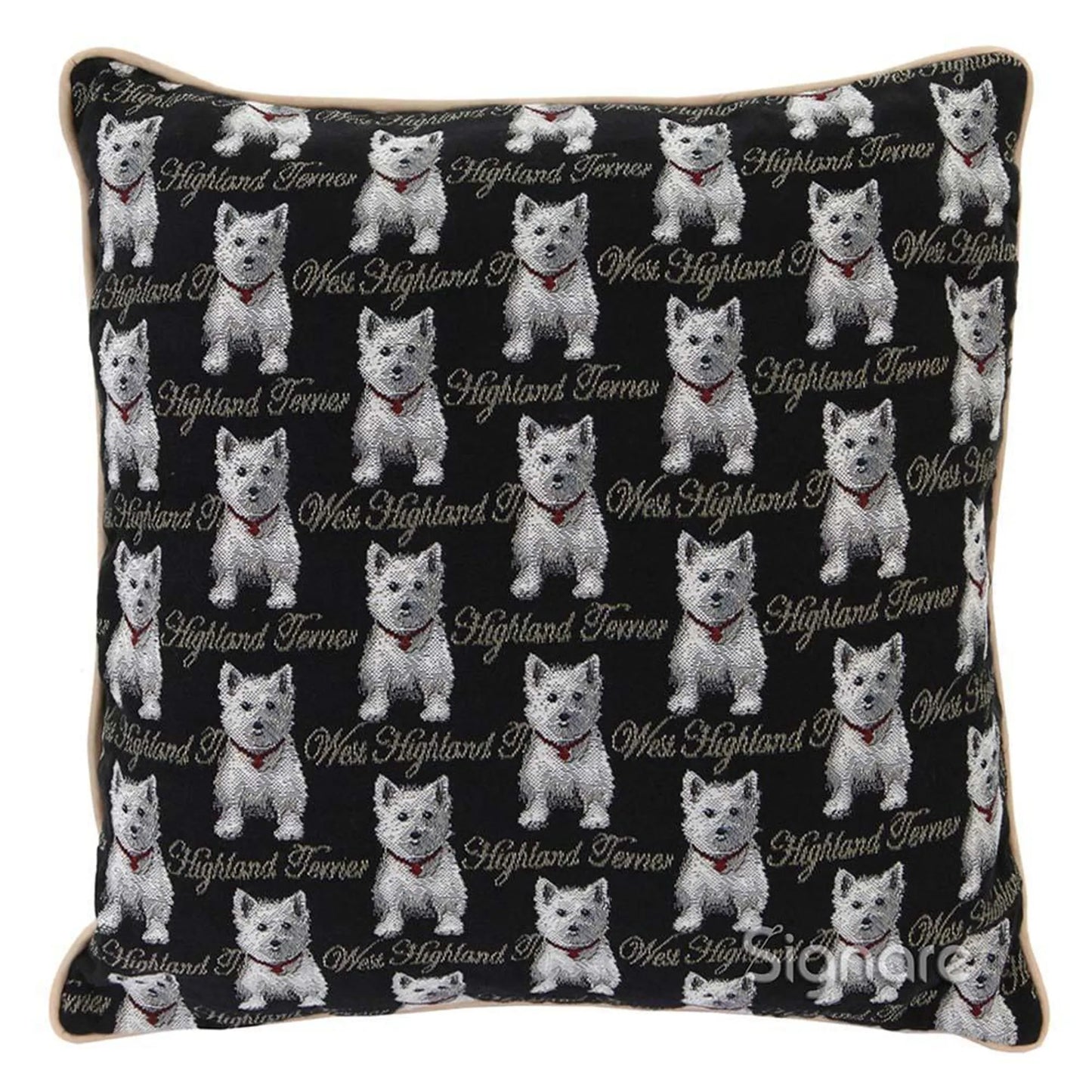 The Westie Print Accent Pillow Cover