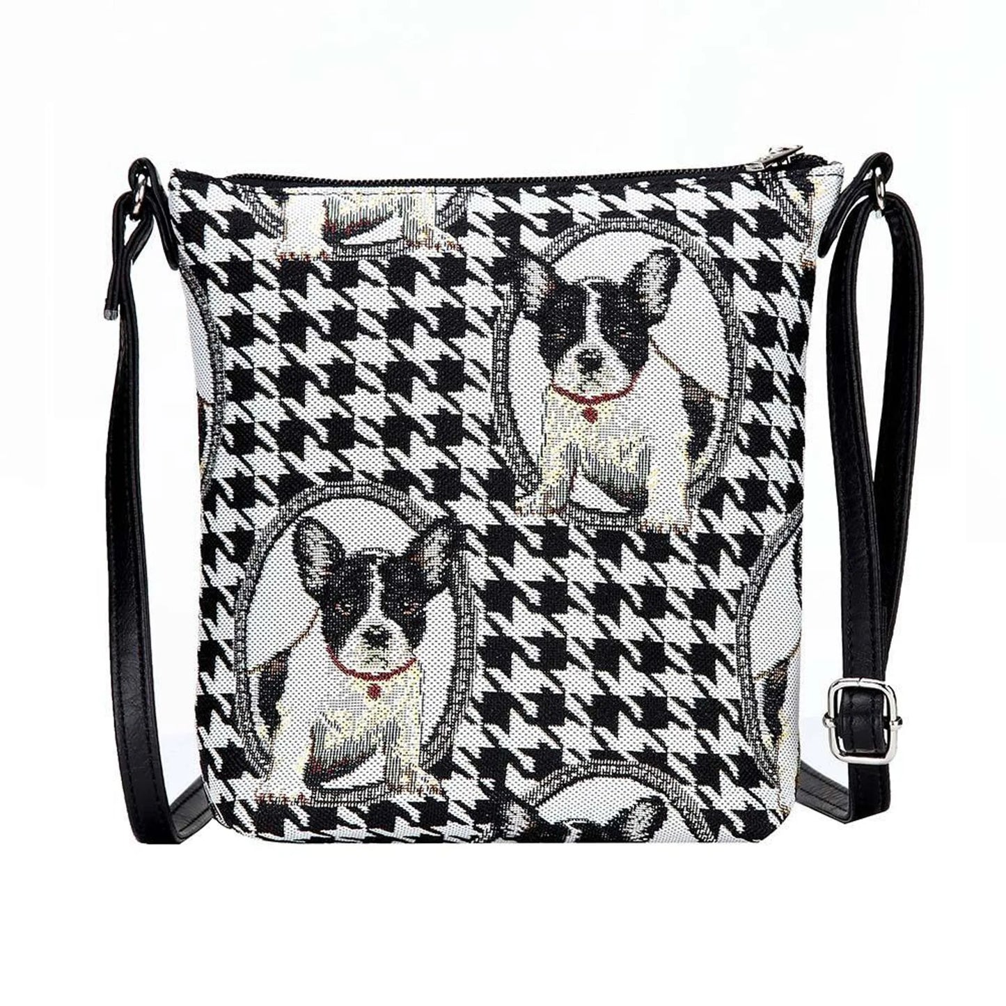 The Frenchie Houndstooth Crossbody Bag