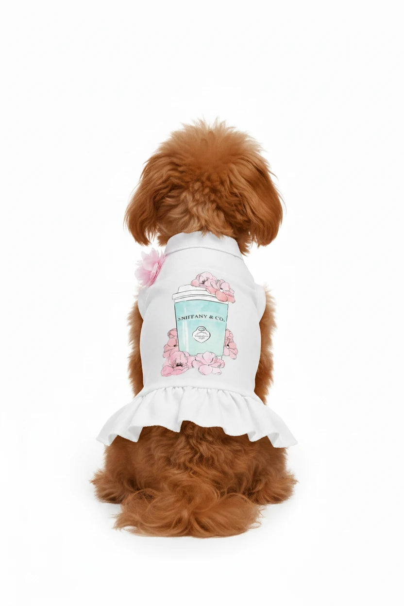 The Sniffany & Coffee Ruffle Dog Dress