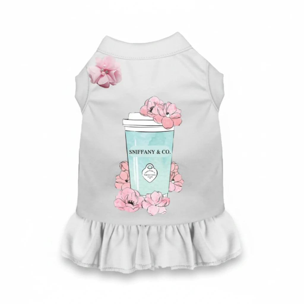 The Sniffany & Coffee Ruffle Dog Dress