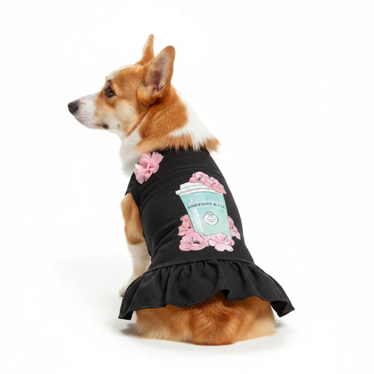 The Sniffany & Coffee Ruffle Dog Dress