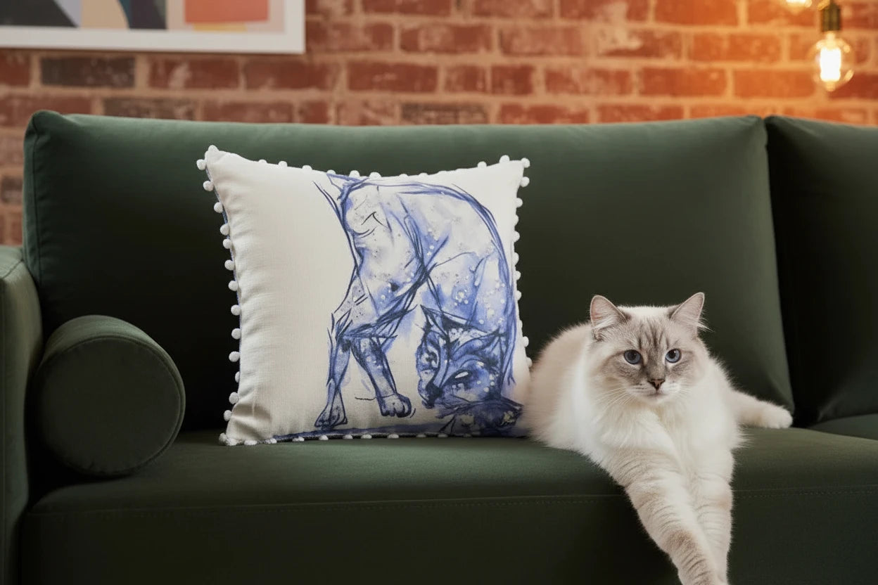 The Artisan Cat Throw Pillow