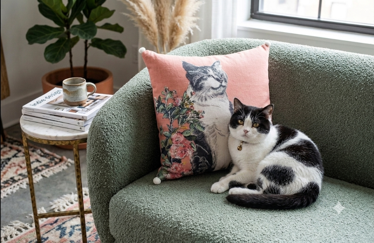 The Kitty Chic Throw Pillow
