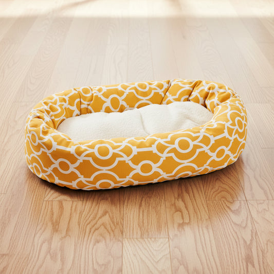 Sherpa Athens Bagel Pet Bed for Dogs, Calming Dog Bed Washable, Large, Citrus