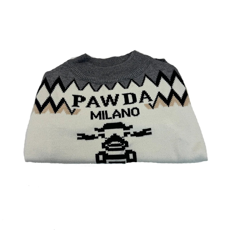 Custom Label Dog Luxury Designer Clothes Winter Autumn Warm Fleece Knitted Pet Sweaters Chihuahua Yorkshire Clothing