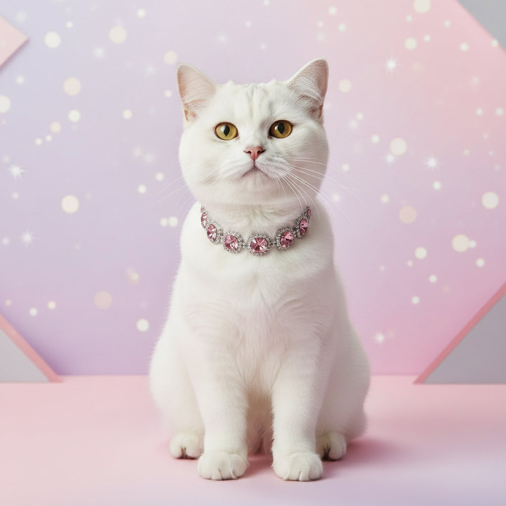 Luxury Bling Crystal Rhinestone Dog Cat Necklace Collar Adjustable Cat Shiny Necklace Jewelry for Pet Wedding Clothes Accessorie