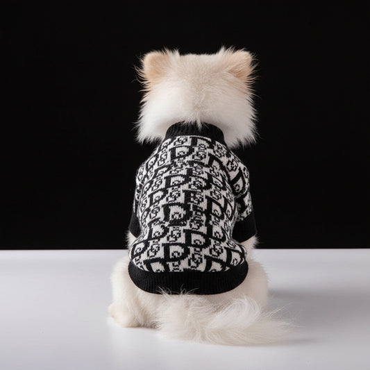 Autumn Winter Cute Chunky Warm Pet Sweaters Puppy Fashion Luxury Cat Dog Clothes Corgi Parka Dachshund Small Medium Dog Clothing