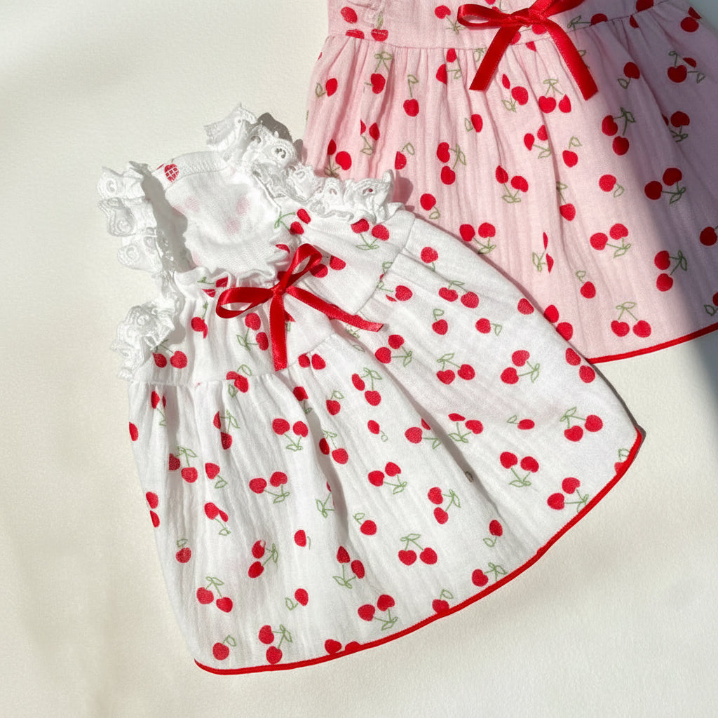 Cherry Dress, S-2XL, Dog Clothes, Pet Clothing, Dog-One Piece,Pet Dress, Dog Check-Shirt, Dog Top, Dog Apparel, Pet Clothing